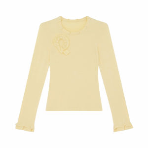 XXNING | Áo Knit Ôm Body Có Viền Ren