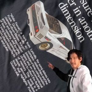 PHRASE PRINTS - Kaos Vintage Oversize FRANK OCEAN WHITE FERRARI Baju Pria Distro Cotton 24s