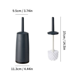WORTHBUY Splash Proof Handle Toilet Brush With Base Soft Bristle Plastic Toilet Cleaning Brush Bathroom Toilet Cleaning Tools
