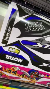 Decal Striping Stiker Honda CRF 150 L Original Free Laminasi dan Sticker Cover Shock Showa WP