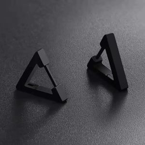 Triangle Earrings Hypoallergenic Stud Ear Titanium Steel Earrings Stainless Steel 2 Color Mini Geometric Earrings Trendy Hoop Earrings For Women Men Fashion New Gift Party Jewelry