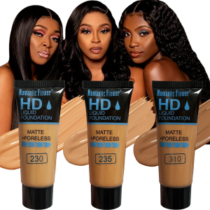 Party Must-Have! Dark-Shade Liquid Foundation: Waterproof Oil-Free & Sweat-Proof Full Coverage Built-In Setting