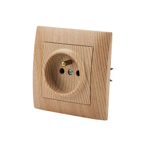 Wood 250V Flame Retardant Power Sockets France Standard Paint Plastic With Ground Electrical Outlets Wall Socket Classic Socket