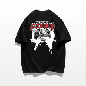 เสื้อยืดแขนสั้นผู้ชาย ทรงหลวม ผลิตจากผ้าฝ้ายแท้ คอกลม ทรงหลวม สไตล์ลำลอง เสื้อยืดผู้ชาย ฤดูร้อน 2025