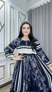 Baju Wanita Dress ZK Semuk Laskiya Pakaian Adem Harian Katun Rayon