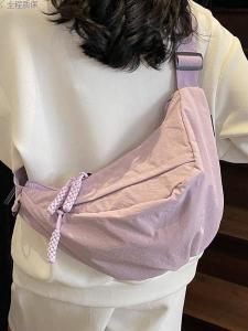 Womens Large Capacity Canvas Backpack Casual Dumpling Crossbody Bag Travel Cycling Sports Leisure Chest Bag Handbag