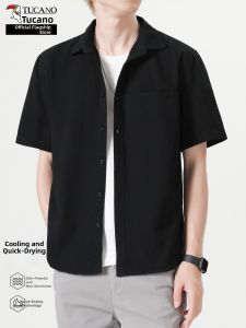 TUCANO | Cotton Black Short Sleeve Casual Shirt
