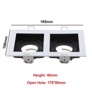 JOYINLED Modern Square Recessed Downlight Mounting Frame Adjustable Spotlight Housing for GU10 MR16 Bulbs Home Ceiling Lighting