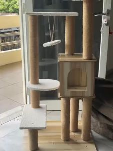 Rumah Kucing Rumah Kayu Mainan Kucing Garukan Kucing Cat House Tempat Tidur Kucing