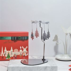 Stainless Metal Rotating Spinning Windmill Scented Candle Tray Holder Gift Set
