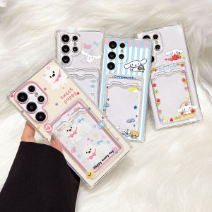 Card Holder Phone Case For Samsung Galaxy S25 Ultra S24 S23 FE S22 Plus A05 A05s Transparent Soft Shockproof Card Slot Covers