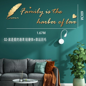 Three Meals a Day Four Seasons 3D Wall Stickers Luxury Text for Dining Table Living Room TV Background Decorative PVC Modern Simplicity