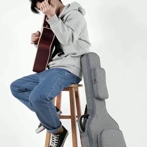 41 inch 40 inch acoustic guitar bag 12mm cotton thickened waterproof Oxford cloth double shoulder straps double pocket guitar case guitar gig bag