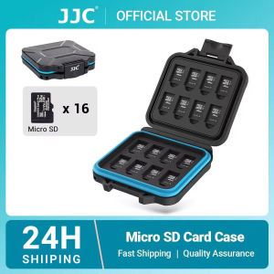 JJC 16 Slots Micro SD Card Case Storage Box Soft Foam MicroSD Card Holder Waterproof Memory Card Organizer for 16 TF Cards
