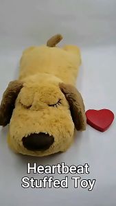 Calming Heartbeat Dog Plush Toy – Washable Training Aid to Reduce Anxiety