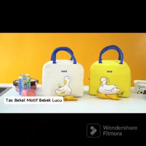IVLOVE - Tas Bekal Anak Motif Bebek Dengan Alumunium Foil Tas Makanan Duck Lunch Bag Cooler Tas Piknik