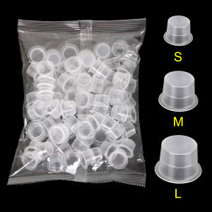 100pcs Tattoo Large Medium Small Ink Pigment Cup Ring transparent  Microblading Cap Lip Eyebrow PMU Bleaching Supplies Cream