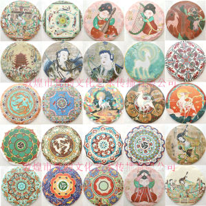 Đồ Trang Trí Nghệ Thuật Dunhuang Tấm Lót Cốc Trà Hình Tượng Trang Trí Bằng Gốm Sứ Hình Tròn Phong Cách Cổ Điển Quà Lưu Niệm