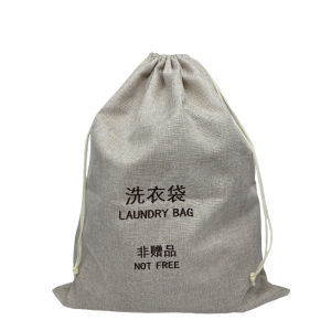 High-End Laundry Bag for Hotels And Homestays Large Capacity Drawstring Dirty Clothes Storage Bag with Logo 56x46cm Size