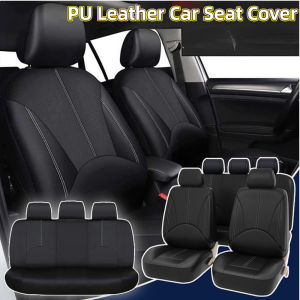 Black Universal Seat Cover Waterproof PU Leather Artificial Leather Car Seat Cushion Interior Backrest Cushion Protector