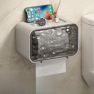Bathroom Tissue Box Wall Mounted Toilet Paper Holder Nordic Style Pure Color Home Use Sanitary Paper Roll Storage Rack