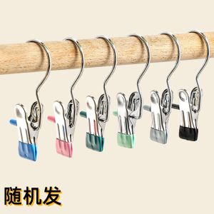 Multifunctional Stainless Steel Rubber Coated Long Tail Clip for Home Use Clothes Drying Anti Slip Windproof Storage Organizer