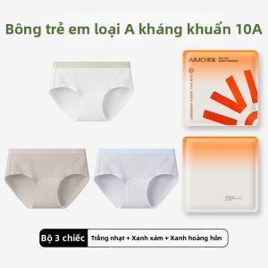 Quần lót tam giác AIMO cho nữ vải cotton 100% mỏng loại A không đường may kháng khuẩn thoáng khí