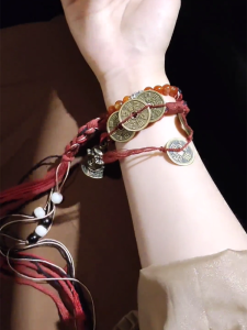 Handcrafted Copper Coin Tassel Bracelet: Ethnic Style & New Chinese Ancient Fashion