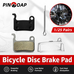 PINMOAP 1/25 Pairs MTB Road Bike Disc Brake Pads Durable Resin Brake Pads Smooth Braking Bicycle Replacement Pads Cycling Repair