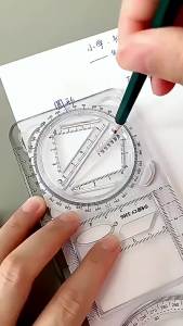 Jangka Sudut Pembaris Serba Guna 360 ° Scale Ruler Geometric Drawing Ruler Measuring Scale 多功能绘图尺