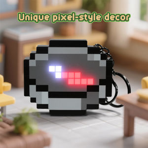 Rechargeable Pixel Compass Keychain Creative Cartoon Backpack Pendant Simple Design Game Periphery Toys For Kids Birthday Gifts