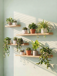 ZHUSHANXIA | Balcony Wooden Plant Shelf Multilayer