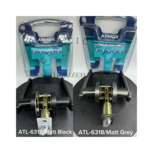 Armor Tubular Lever Handle Door Lock Model ATL-6318 (Matt Black / Matt Grey)