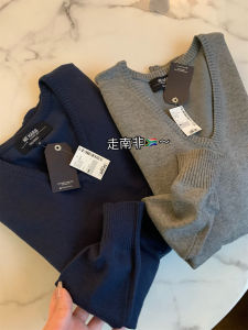 Tanggicord Mens Casual V-neck Solid Color Knitwear Sweater Spring Season Comfortable Long Sleeve Basic Style Daily Wear