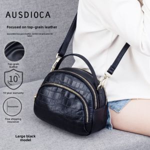 AUSDIOCA | Shoulder Handbag Genuine Leather Crocodile Pattern