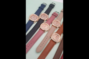 นาฬิกาผู้หญิง นาฬิกาแฟชั่น Geneva ( เจนีวา ) แบรนด์แท้ รุ่นหน้าปัดประดับเพชร