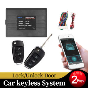 Hippcron Car Alarm System Entry Keyless System Central Locking Auto Remote Central Kit Door Lock APP With Remote Control