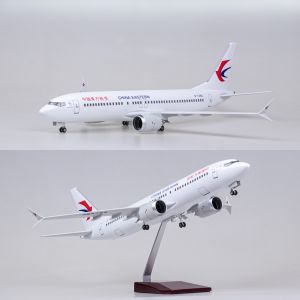 47cm Large Scale China Eastern B737MAX Airplane Model Kit with Stand And Wheel for Adult Aviation Souvenir Gift or Plane Toy