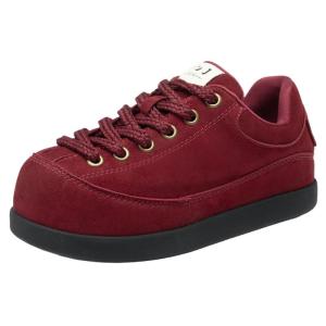 Josiny | Thick Sole Red Retro Casual Athletic Sneakers