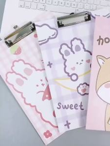 Cute cartoon A4 plywood pad student writing board folder study supplies exam paper clip ticket information board clip