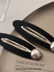 Pearl Side Hair Clip Womens 2023 New Frosted Korean Style Hair Accessories BB Clip Fashionable Hair Decorations