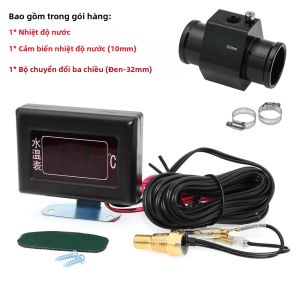 Đồng Hồ Đo Nhiệt Độ Nước Ô Tô Đồng Hồ Đo Kỹ Thuật Số Có Cảm Biến Phạm Vi 40-120 Độ C Bộ Chuyển Đổi 26mm-40mm Phông Chữ Lớn Cho Ống Nối Nhiệt Độ Tản Nhiệt
