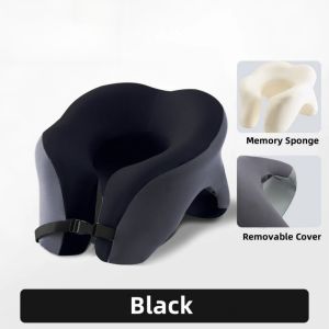 Ergonomic U-Shaped Neck Pillow Memory Foam Travel Pillow Breathable Removable Cover Head Support for Office Nap Car Airplane