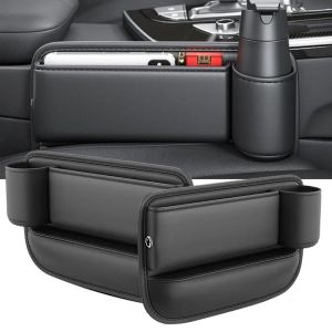 Car Seat Gap Side Organizer Multifunctional Console Gap Filler Side Storage Bin with Cup Holder Car Interior Storage Bag