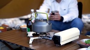 เตาคาสเซ็ท เตาแก๊สพับ เตาพับกลางแจ้ง 2600W ปรับความเข้มของเปลวไฟได้ กันลม ใช้ในการเดินทาง เตาปิคนิค เตาพับสำหรับการเดินป่ากลางแจ้ง