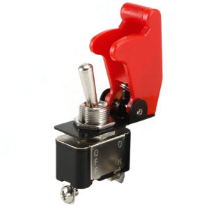 ETEN1021 250V 15A Toggle Switch 2Pin 2Position SPST Rocker Switch with Red Cover for Automotive Marine Industrial Applications