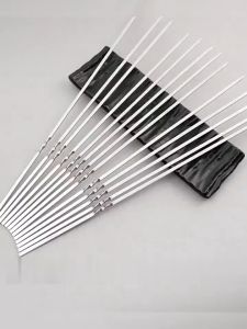 AI-C1162 Tusukan Sate Ayam Sosis / Tusuk Sate Stainless Steel Reusable Anti Karat Barbeque Skewer