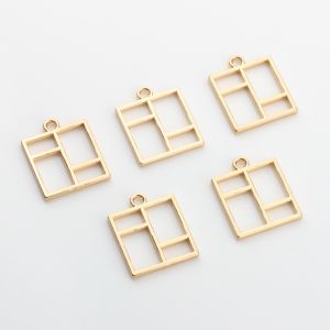 Zinc Alloy Charms Pendant Hollow Square UV Resin Charms Charms Pendants 5pcs/lot For DIY Jewelry Making Finding Accessories