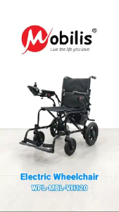 Mobilis VH120 Foldable Electric Wheelchair | Lightweight Motorised Wheelchair | Joystick Control | Lead-Acid Battery