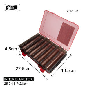 Kingdom Fishing Lure Tackle Boxes 10 14 Compartments Plastic Fishing Accessories Storage Case Double Sided High Strength Boxes